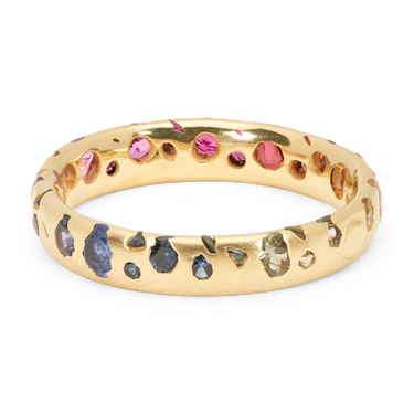 Rainbow Gradient Confetti Ring - Made to Order